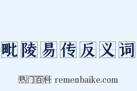 毗陵易传反义词是什么意思的图片